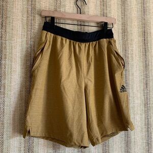 Adidas Yellow Gold Basketball Athletic Shorts Mens Size M Clothing Bottoms